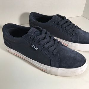 Mens 9 State Skate Shoes Dark Blue Suede